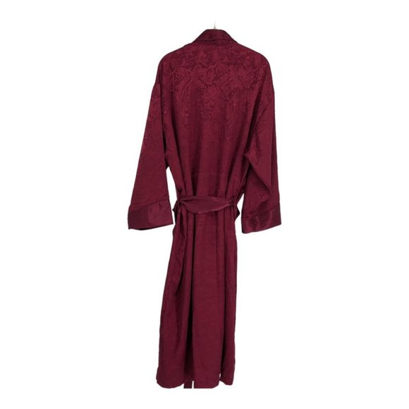Vintage Victoria's Secret Gold Label Burgundy Satin Paisley Bath Robe size SP - Picture 2 of 14